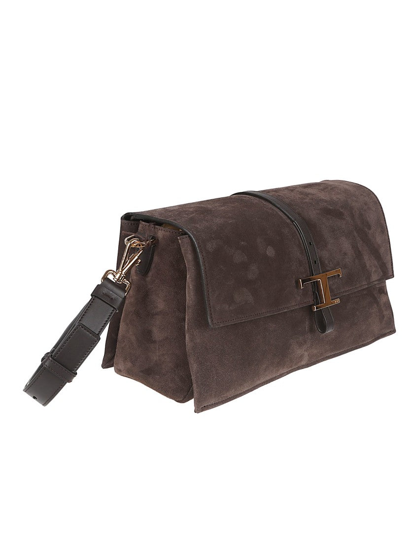 Tod's Suede T-Timeless Flap Bag