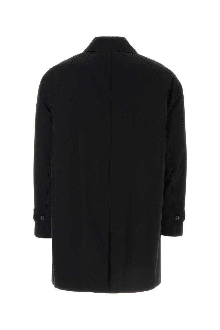 Burberry Black Gabardine Heritage Camden Overcoat