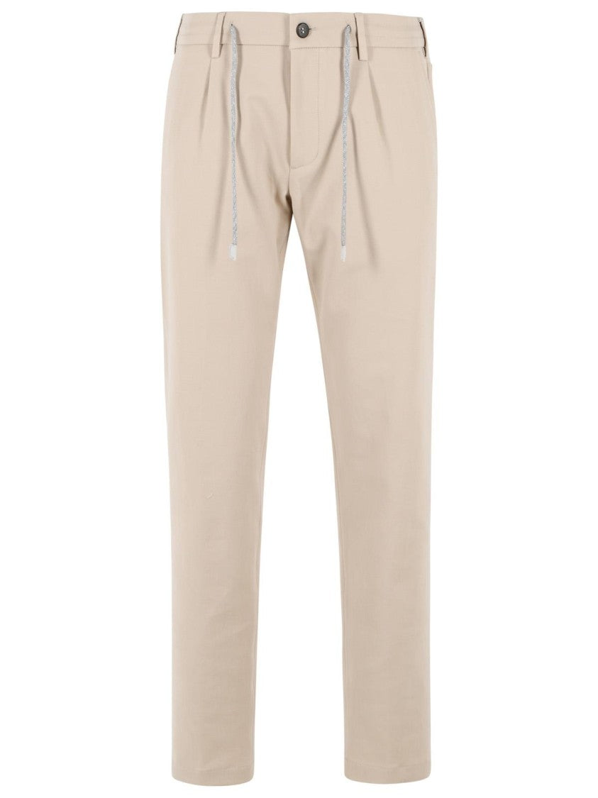 Eleventy Beige Stretch Cotton Pants