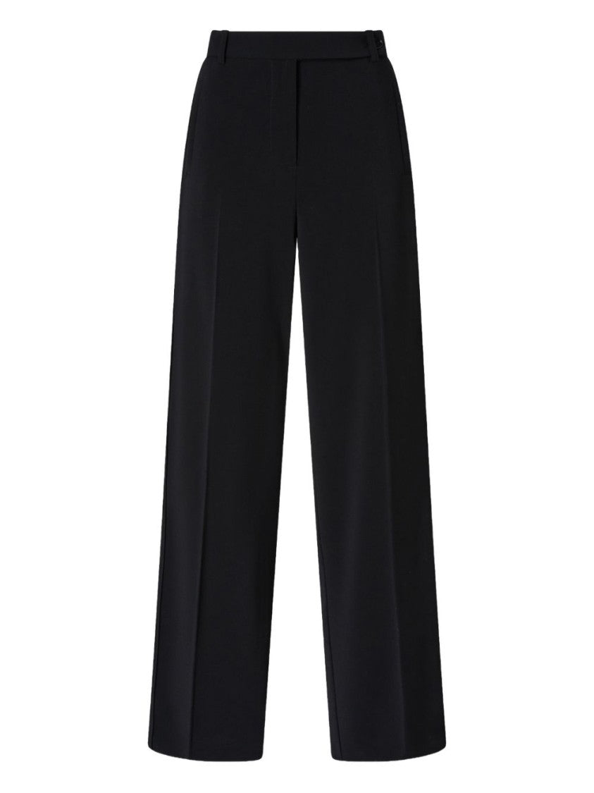 Pinko Straight-Leg Trousers In Black Stretch Crepe