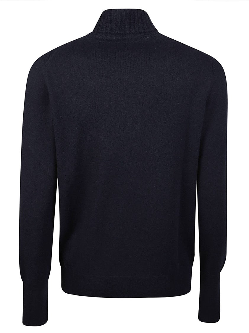 Ballantyne Plain Stitch Pure Cashmere Ribbed Turtleneck Sweater
