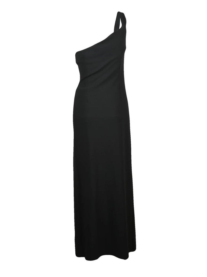 Eleh Black One-Shoulder Side-Slit Maxi Dress