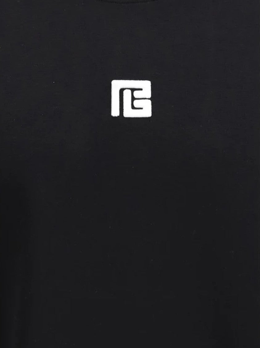 Balmain Black Loose Ss Boxy Logo T-Shirt