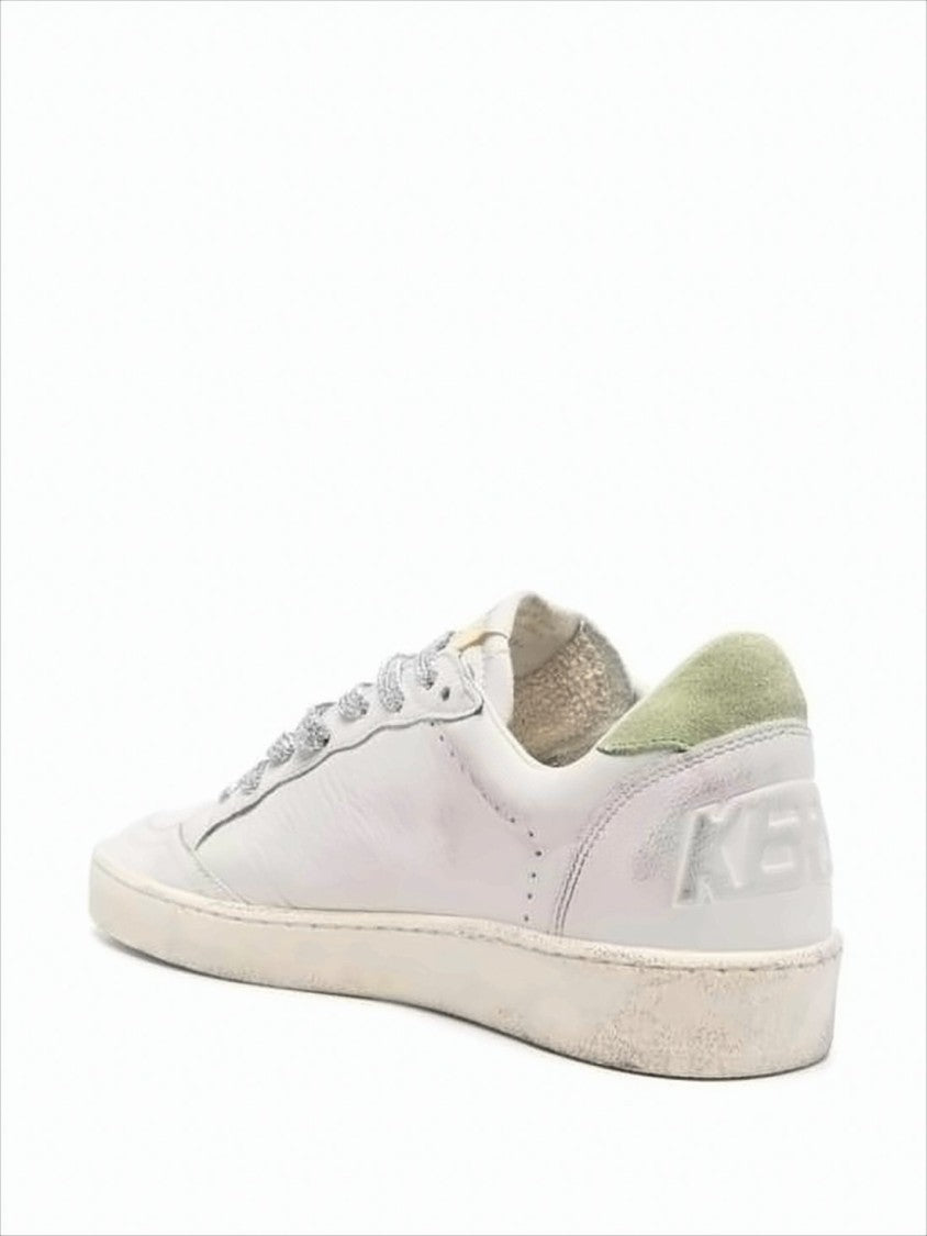 Golden Goose Low-Top Sneakers With Distressed Leather And Glitter Laces