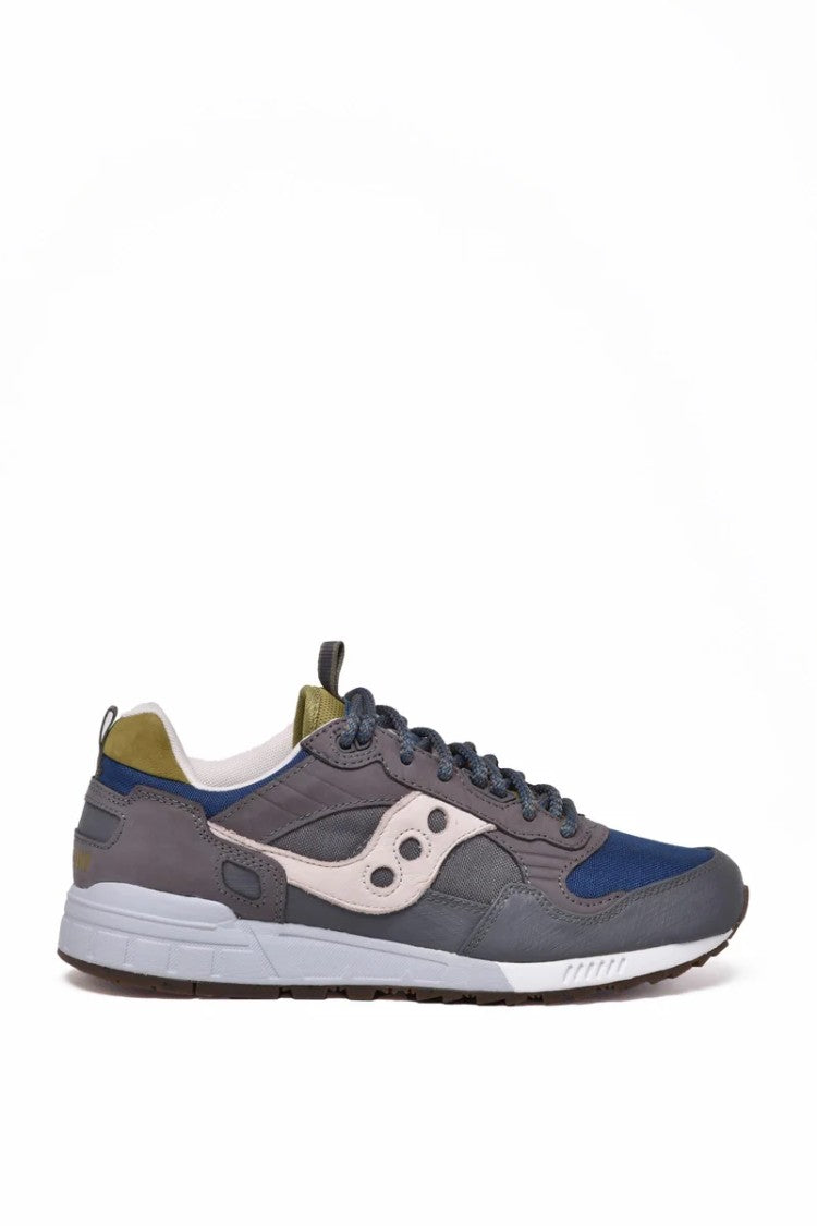 Saucony Grey Green Polyamide Leather Shadow Sneakers