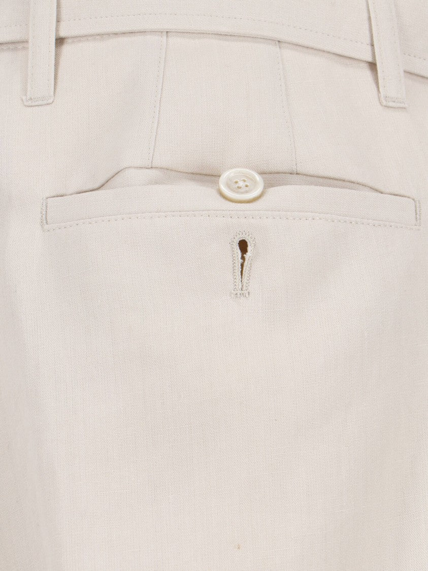 Lardini High-Waisted Tailored Trousers With Adjustable Buckle Belt