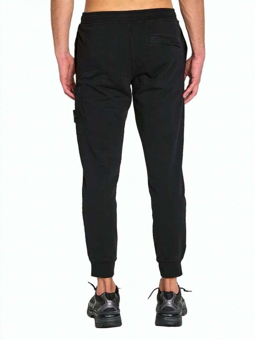 Stone Island Straight Fit Cargo Pants With Ribbed Cuffs And Drawstring Waistband