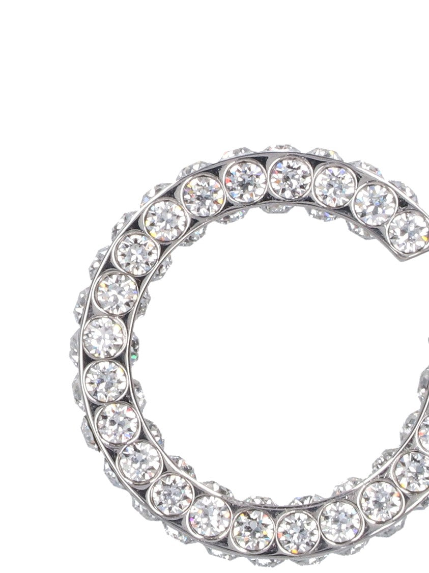 Amina Muaddi "Jahleel Hoop" Earrings – Silver