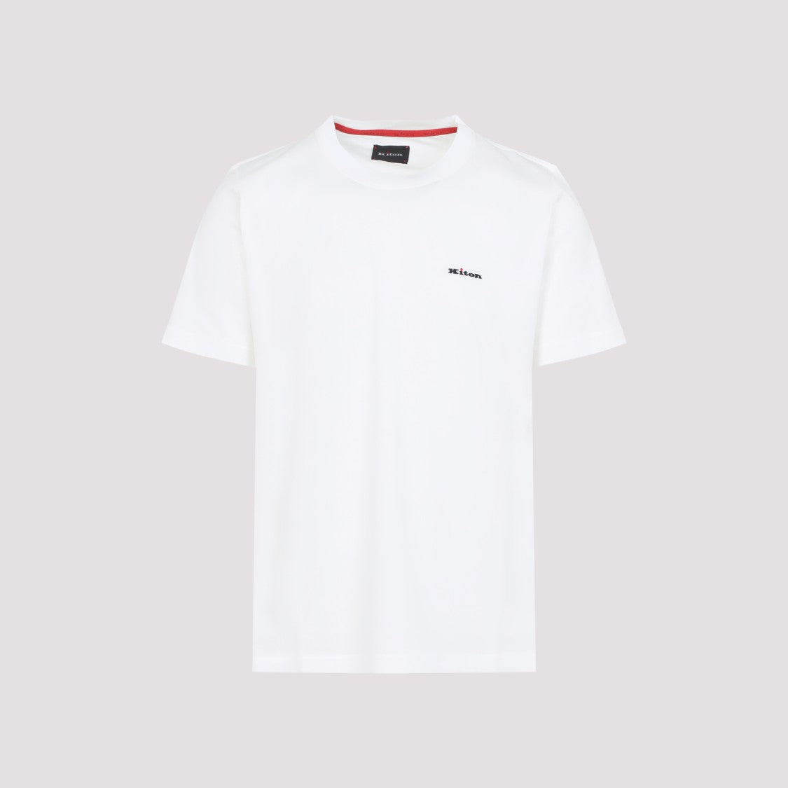 Kiton Crisp White T-Shirt With Subtle Branding