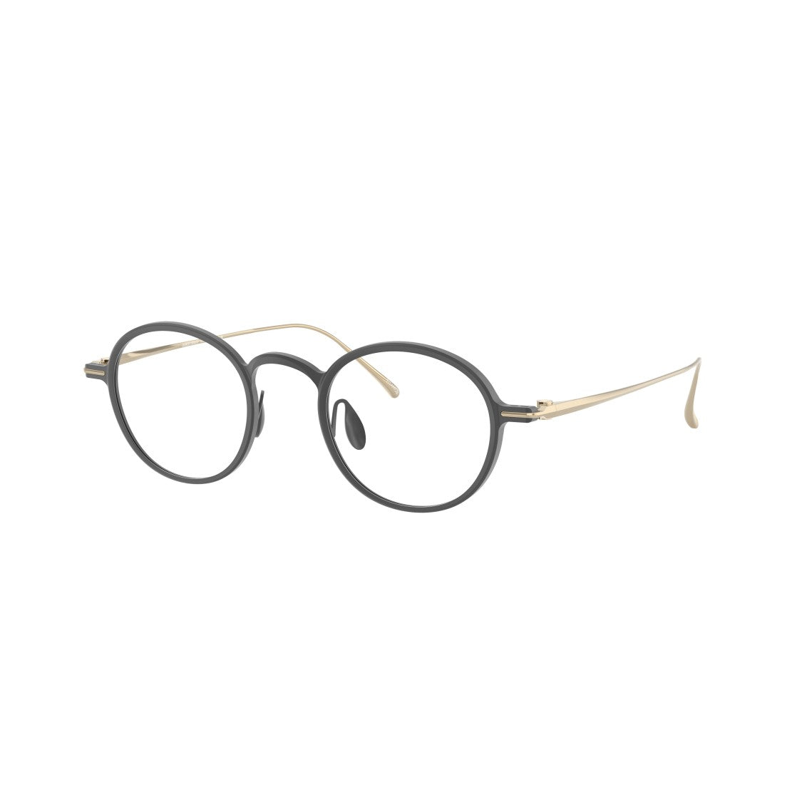Giorgio Armani 0Ar5159t Round Black Eyeglasses With Gold Metal Temples
