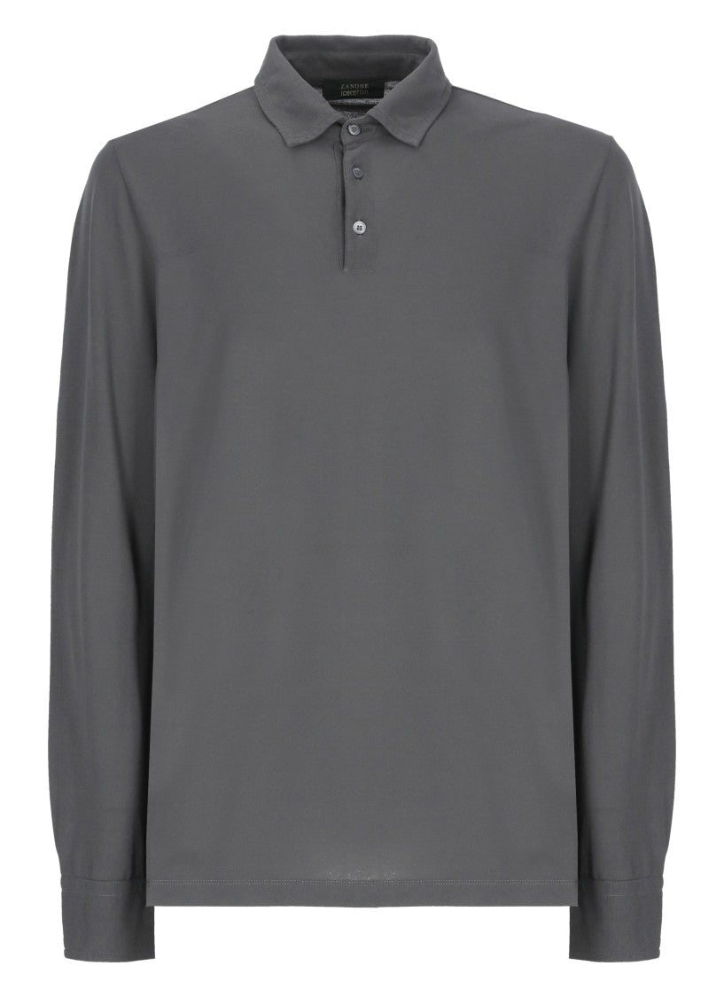Zanone Grey Ml Polo Shirt