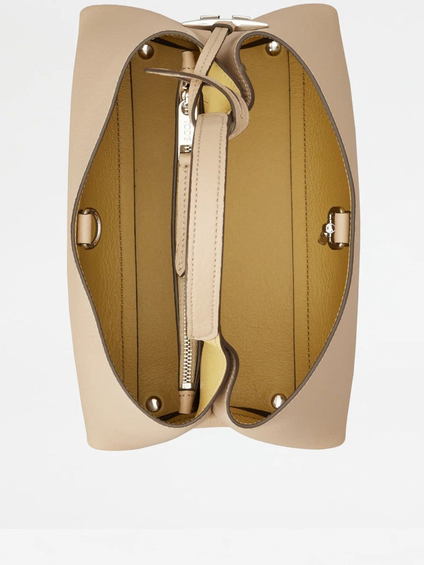 Tod's Neutral Textured Leather Handbag