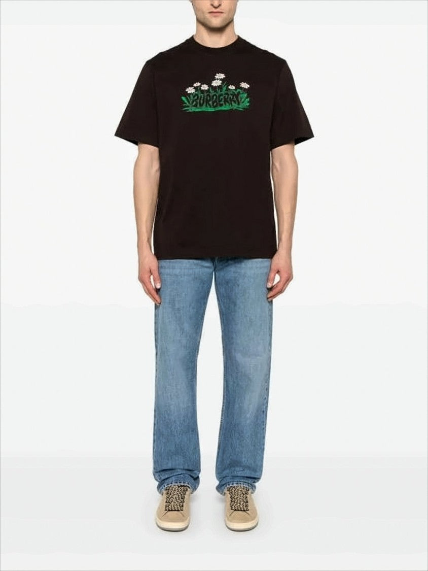 Burberry Short-Sleeved T-Shirt With Graphic Foliage Design