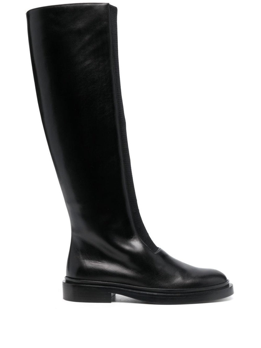 Jil Sander Minimalist Long Boots With Polished Leather Finish