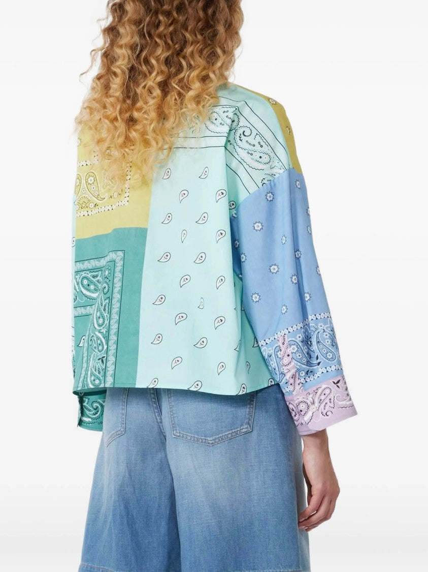 Max Mara Patchwork Cropped Jacket With Classic Collar