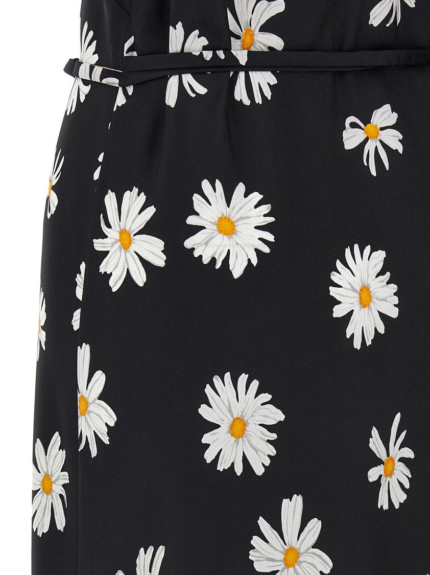 Moschino Silk Dress With Margherite Floral Print