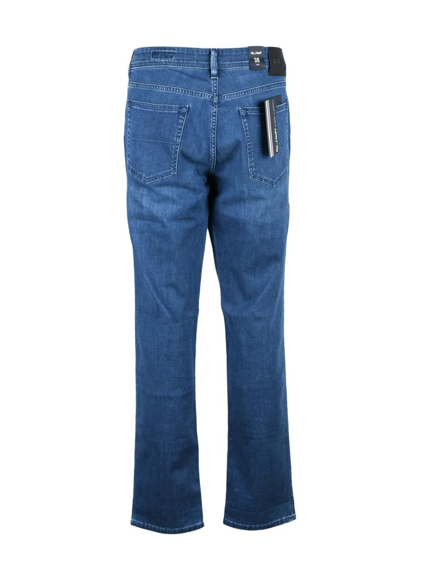 Re-Hash Blue Cotton Elastomultiester Elastane Stretch Jeans