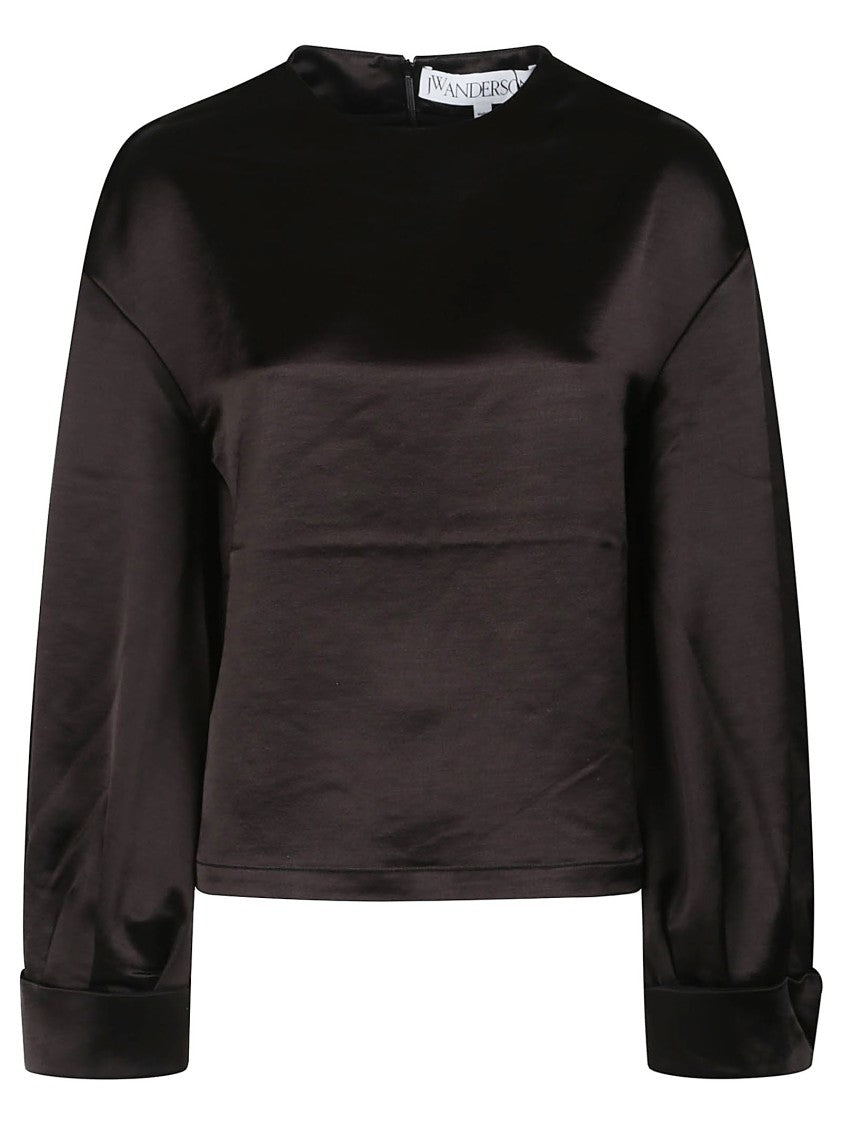 J. W. Anderson Twisted Sleeve Triacetate Blend Blouse