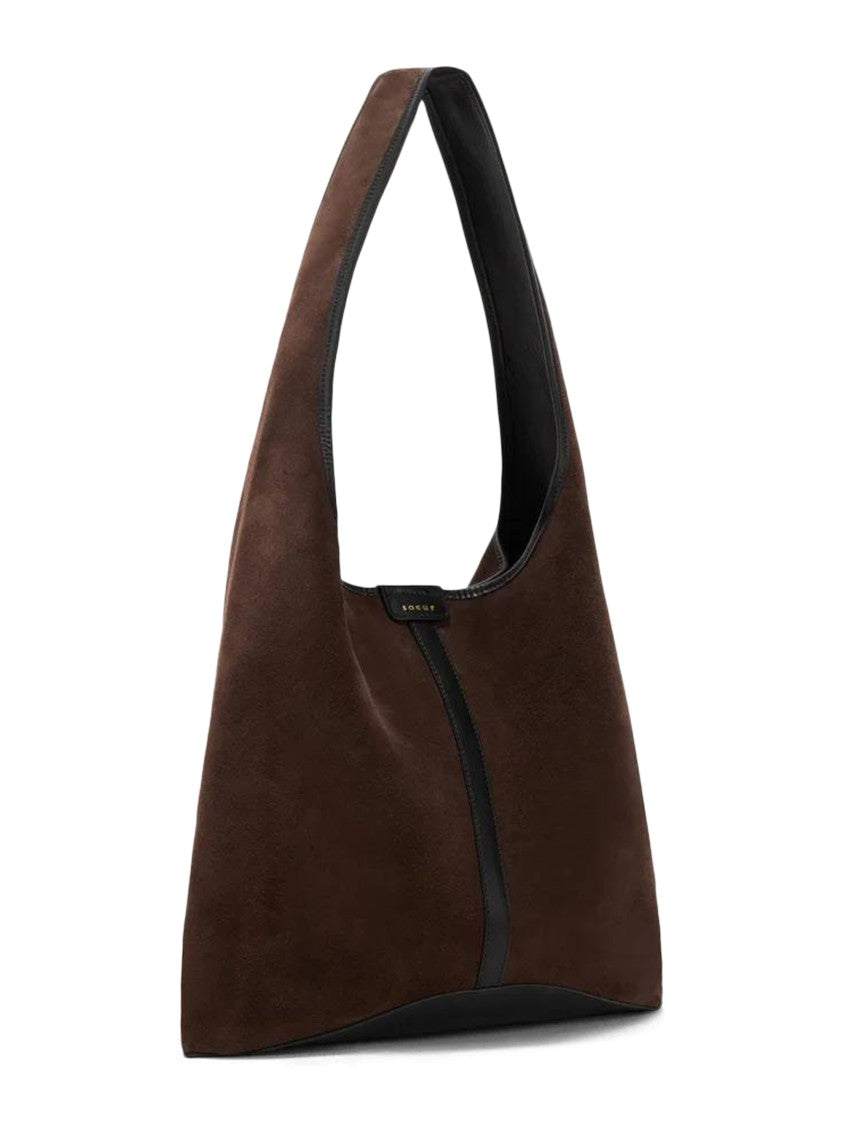 Soeur Delice Triangular Brown Suede Handbag
