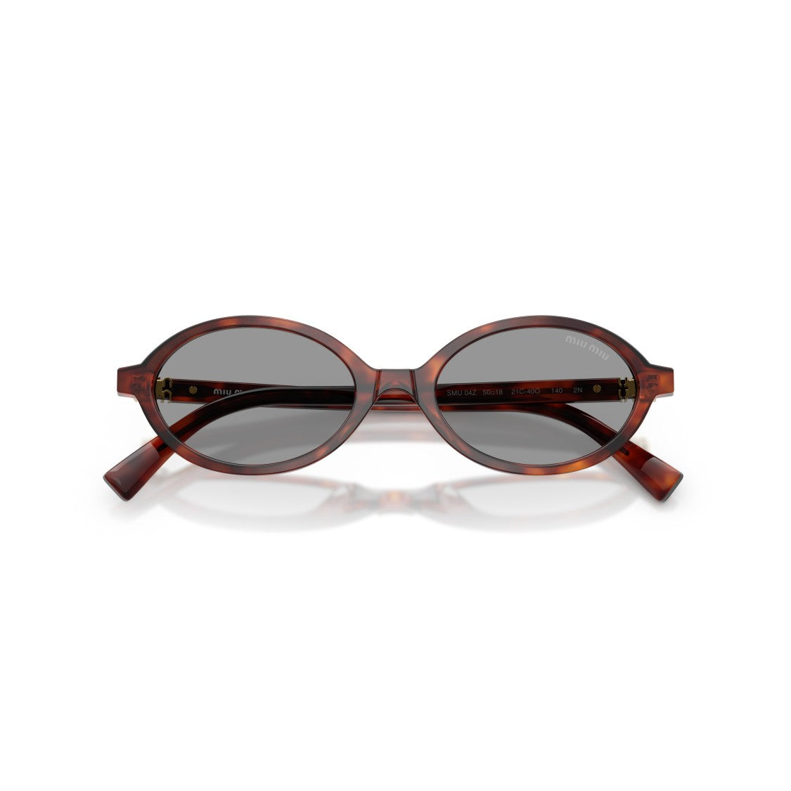 Miu Miu 0Mu 04Zs Tortoiseshell Oval Frame Sunglasses