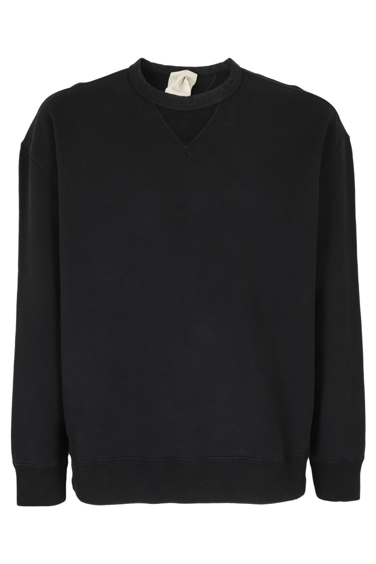 Ten C Relaxed Fit Black Crewneck Sweatshirt