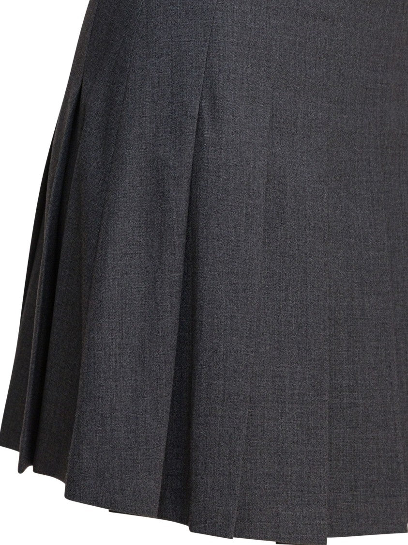 Semper Structured Pleated Miniskirt In Dark Grey
