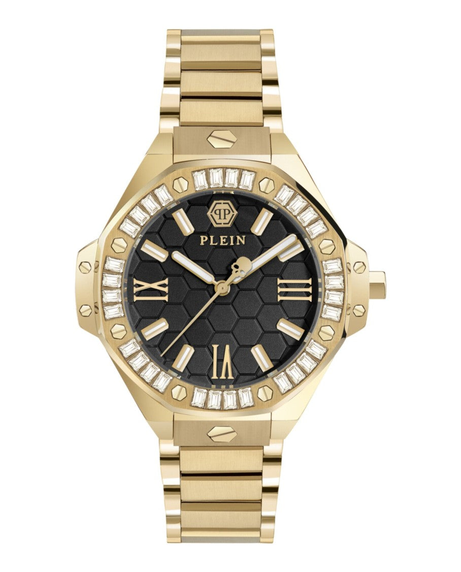 Philipp Plein Royal Crystal-Embellished Yellow Gold Watch
