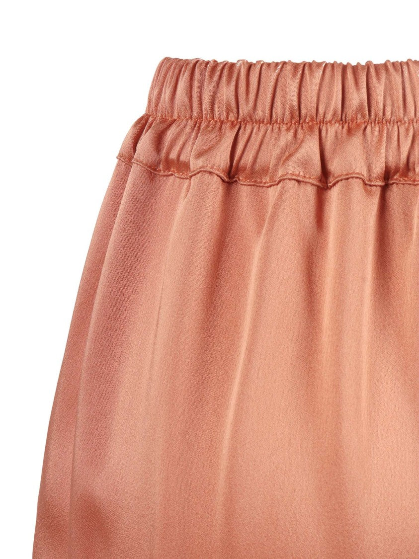 Clips Satin High Waisted Straight-Leg Pants