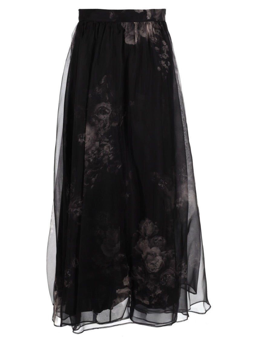 Zimmermann Hypnotic Sheer Floral Silk Maxi Skirt