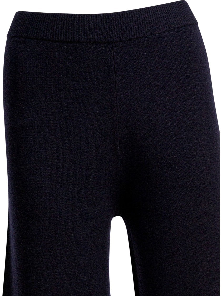 Max Mara Wide-Leg Wool-Cashmere Trousers With High Elastic Waistband
