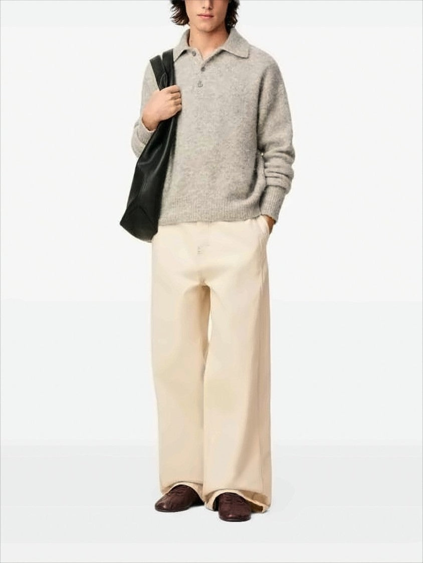 Ami Paris High-Waisted Wide-Leg Denim Pants