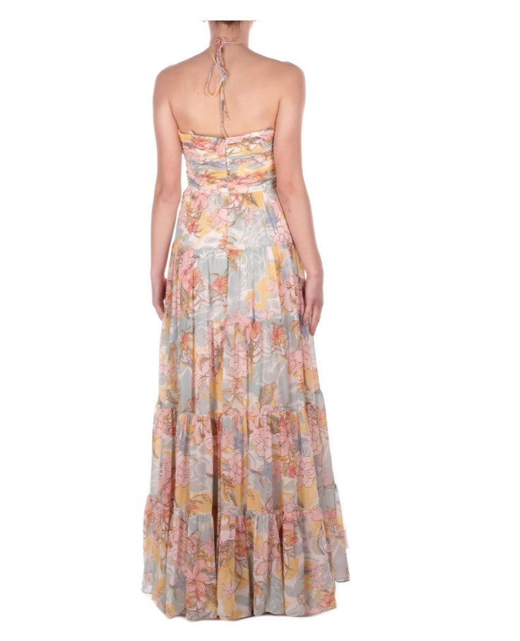 Lauren Ralph Lauren Fitted Flared Bustier Ruffled Dress