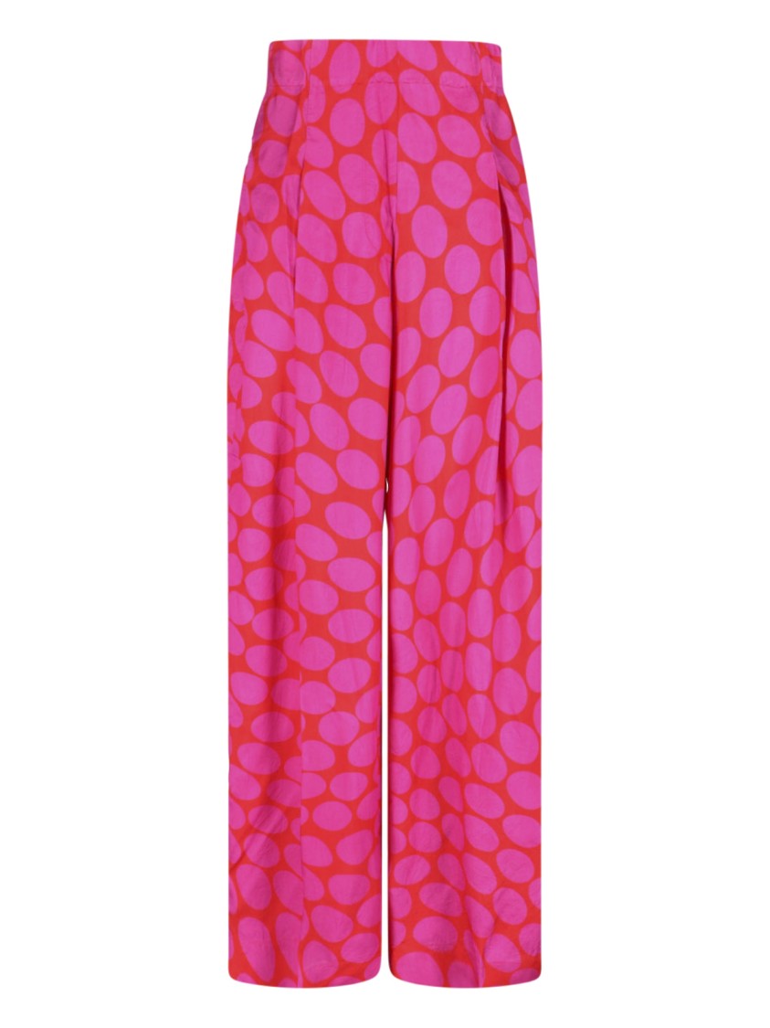 Dries Van Noten High-Waisted Wide-Leg Pants With Geometric Pattern