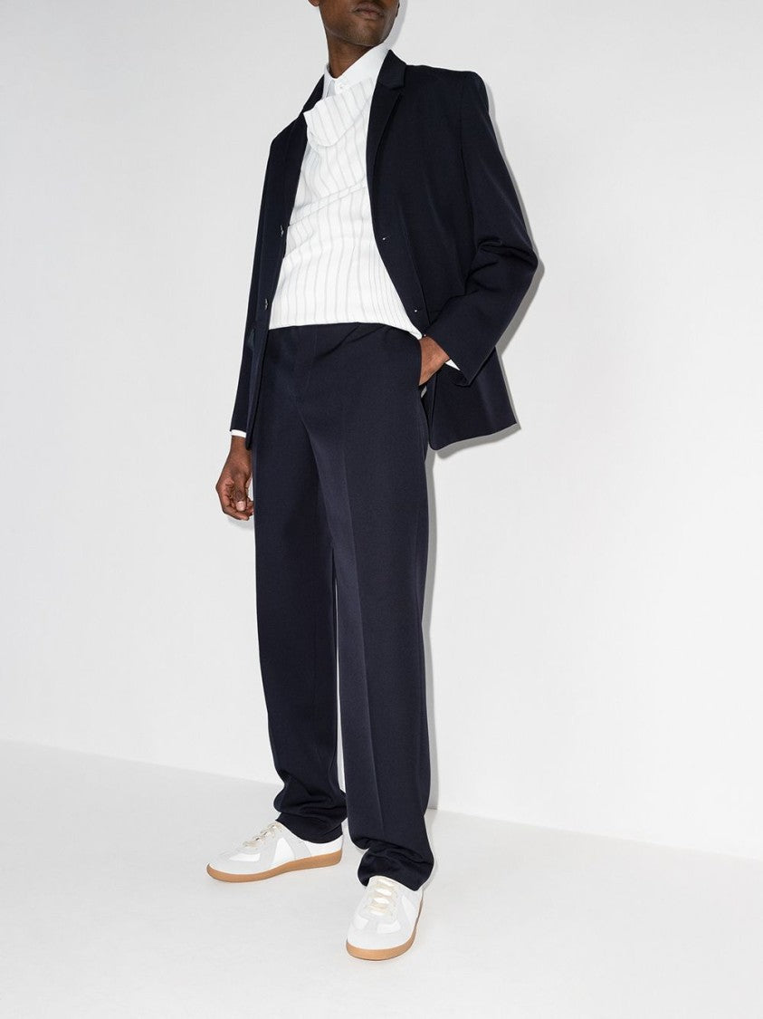 Maison Margiela Calfskin White Sneakers With Grey Accents