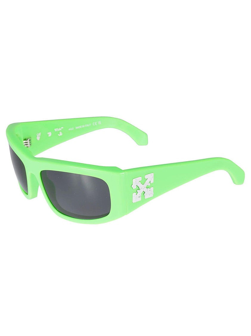 Off-White Oeri044 Joseph Rectangular Neon Green Acetate Sunglasses