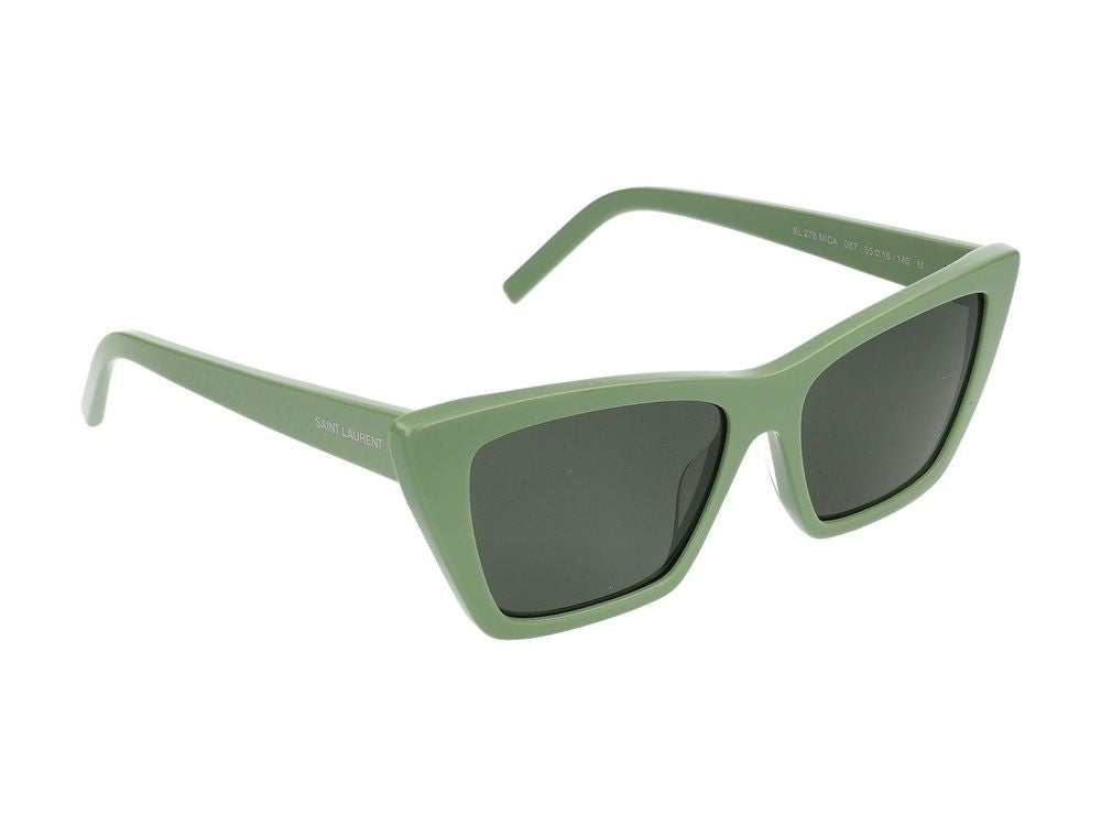 Saint Laurent Green Oversized Square Acetate Sunglasses