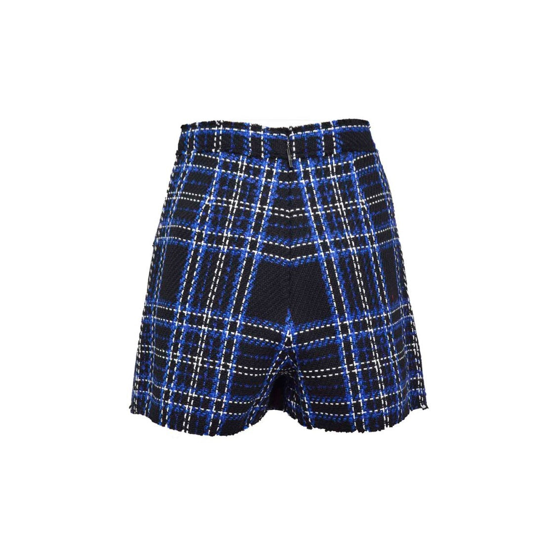 Msgm Black And Blue Tartan Tweed Skort