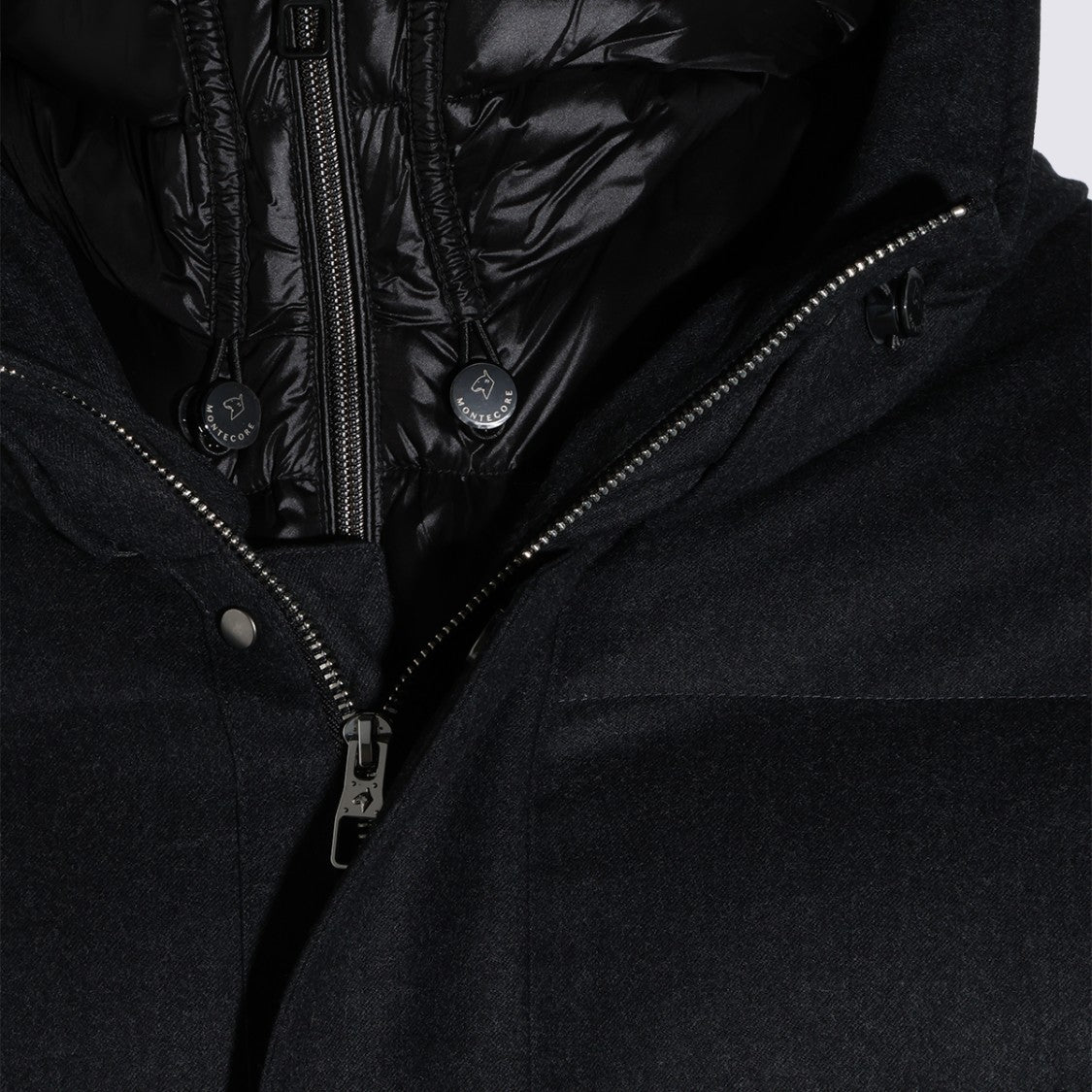 Montecore Asphalt Mid-Length Hooded Puffer Down Jacket
