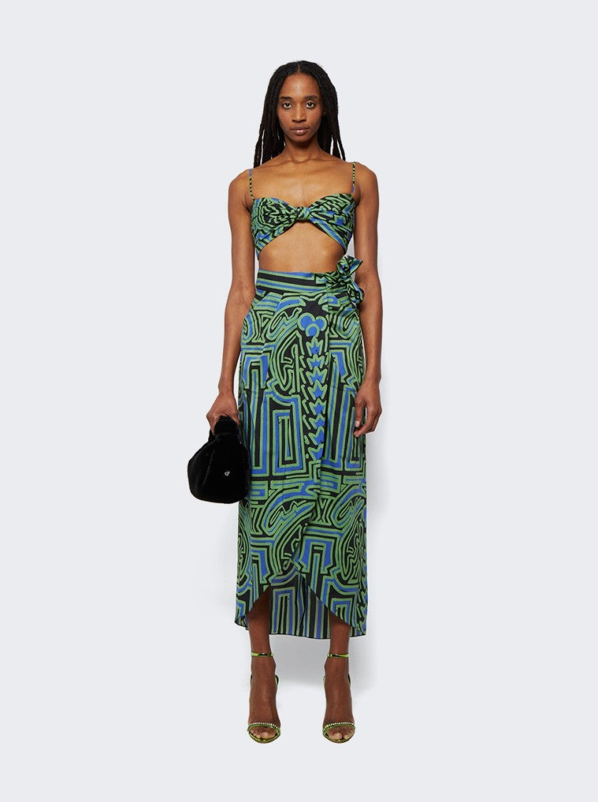 Johanna Ortiz Dialecto Tropical Wrap Skirt