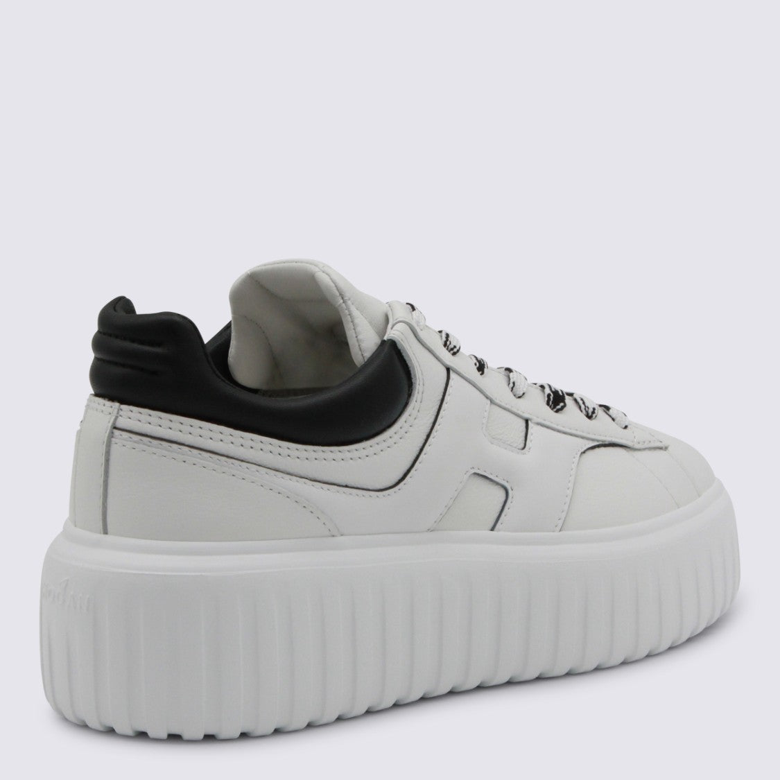 Hogan White And Black Leather Sneakers