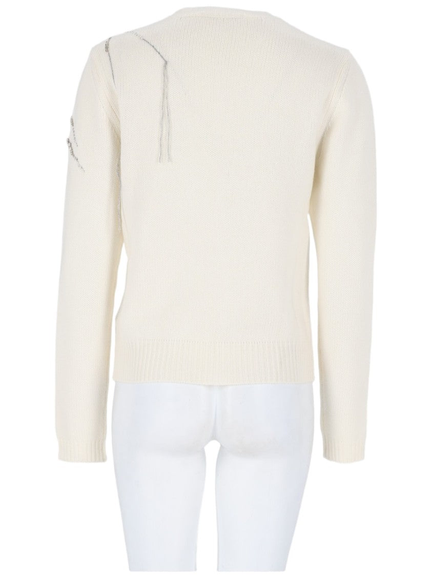 Fabiana Filippi Embellished Knit Cardigan With Rhinestone Detailing