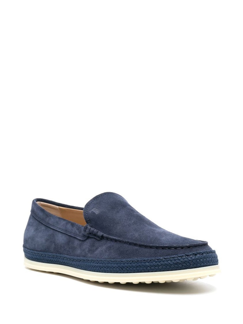 Tod's Navy Blue Calf Leather Loafer