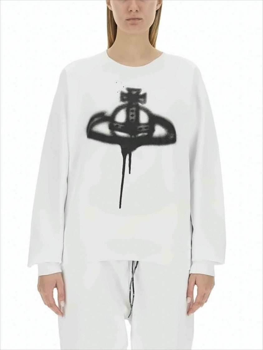 Vivienne Westwood Long-Sleeve Shirt With Bold Graphic And Ribbed Cuffs
