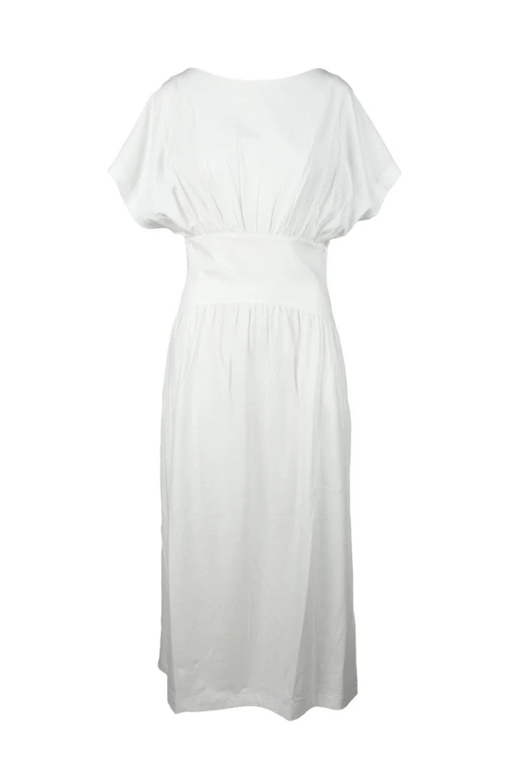 Alpha Studio Long Dress Cotton And Elastane - White