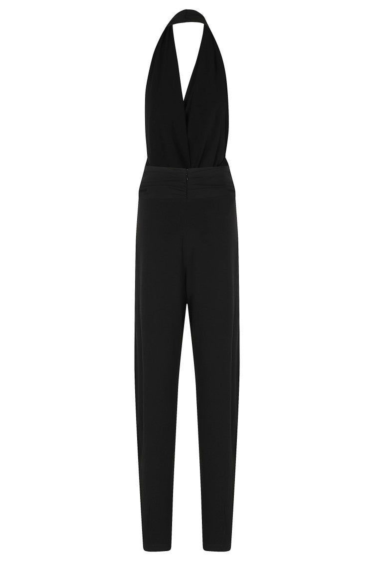 The Andamane Black Astra Open-Back Deep V-Neck Jumpsuit
