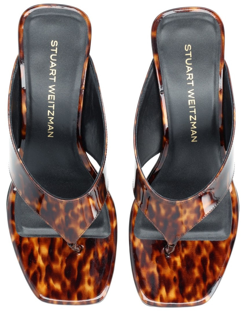 Stuart Weitzman Glossy Winnie Polyurethane Wedge Sandals