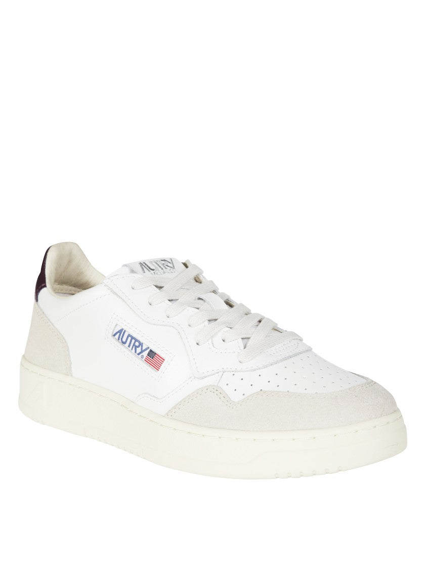 Autry White Medalist Low Leather Suede Sneakers