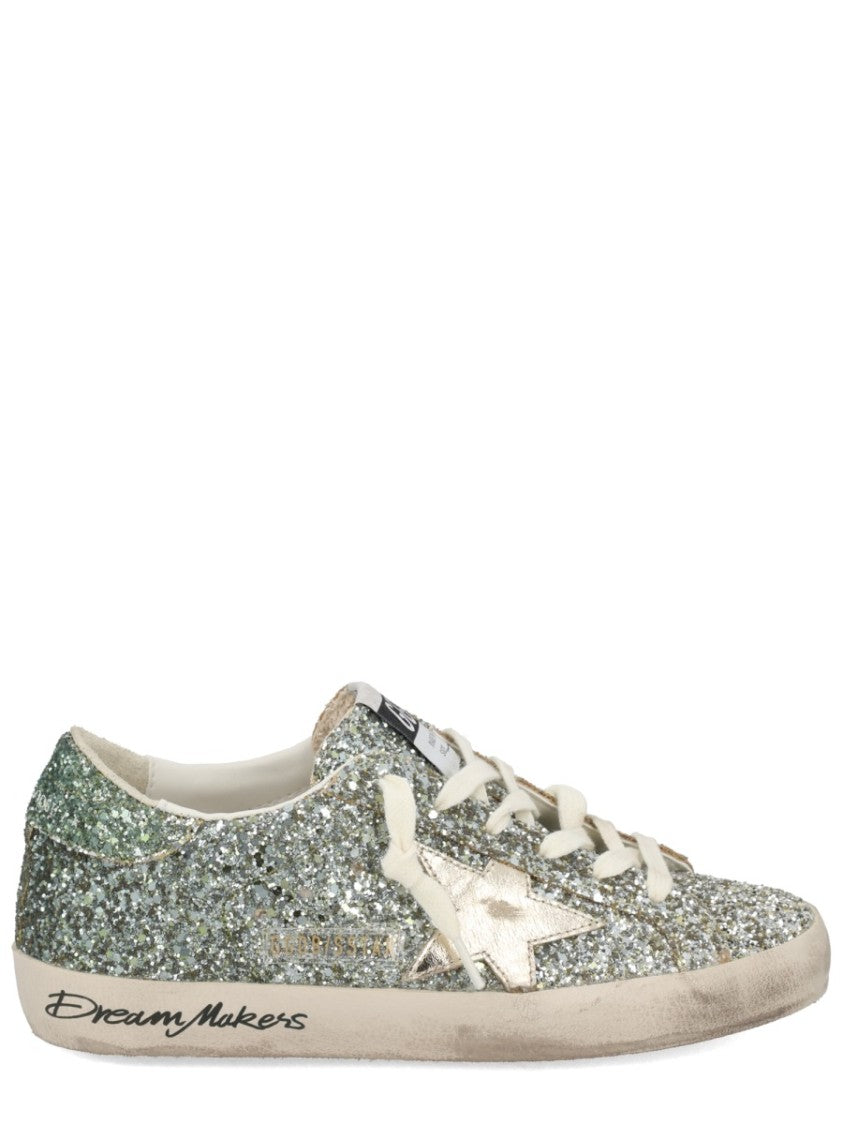 Golden Goose Glittery Textured Star Low Sneakers