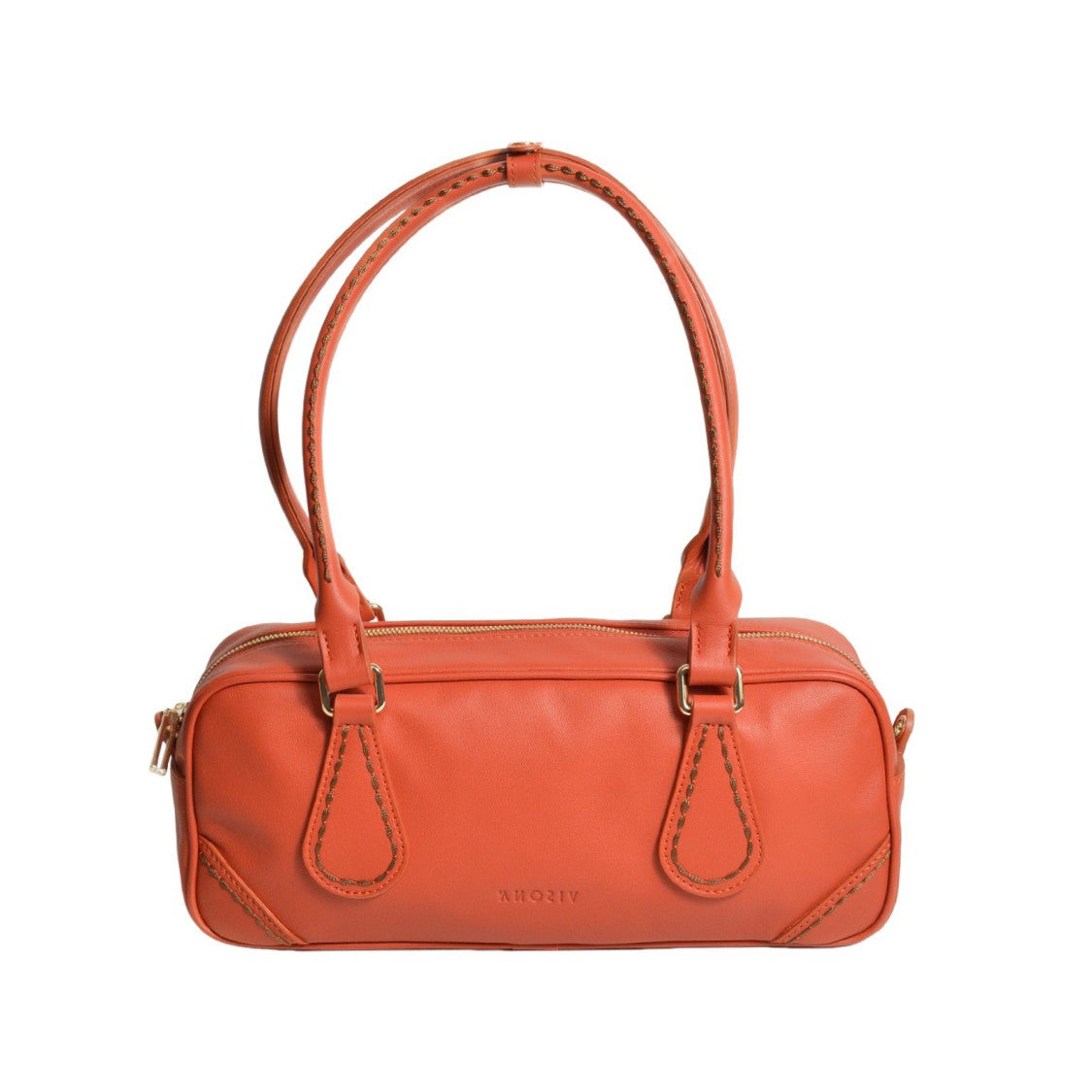 Plinio Visona' Smooth Leather Bauletto Bag With Dual Handles