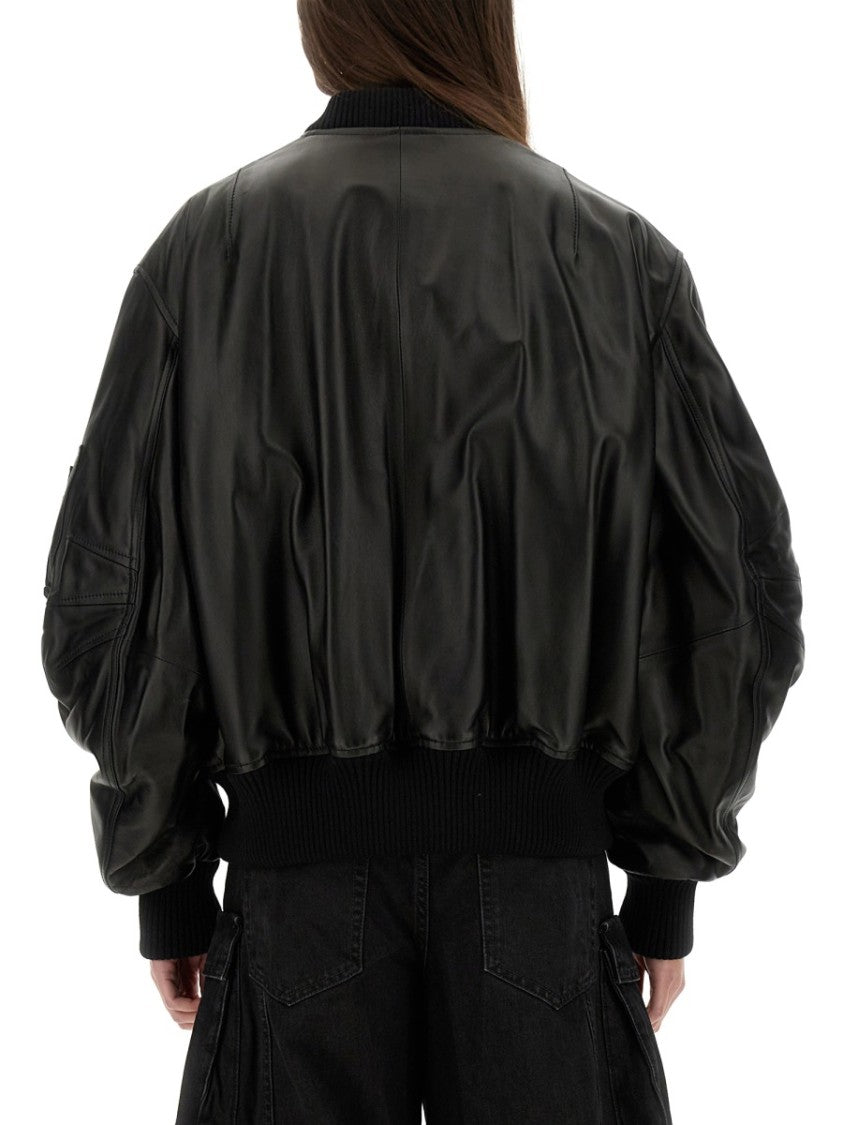 The Attico Leather Bomber Jacket